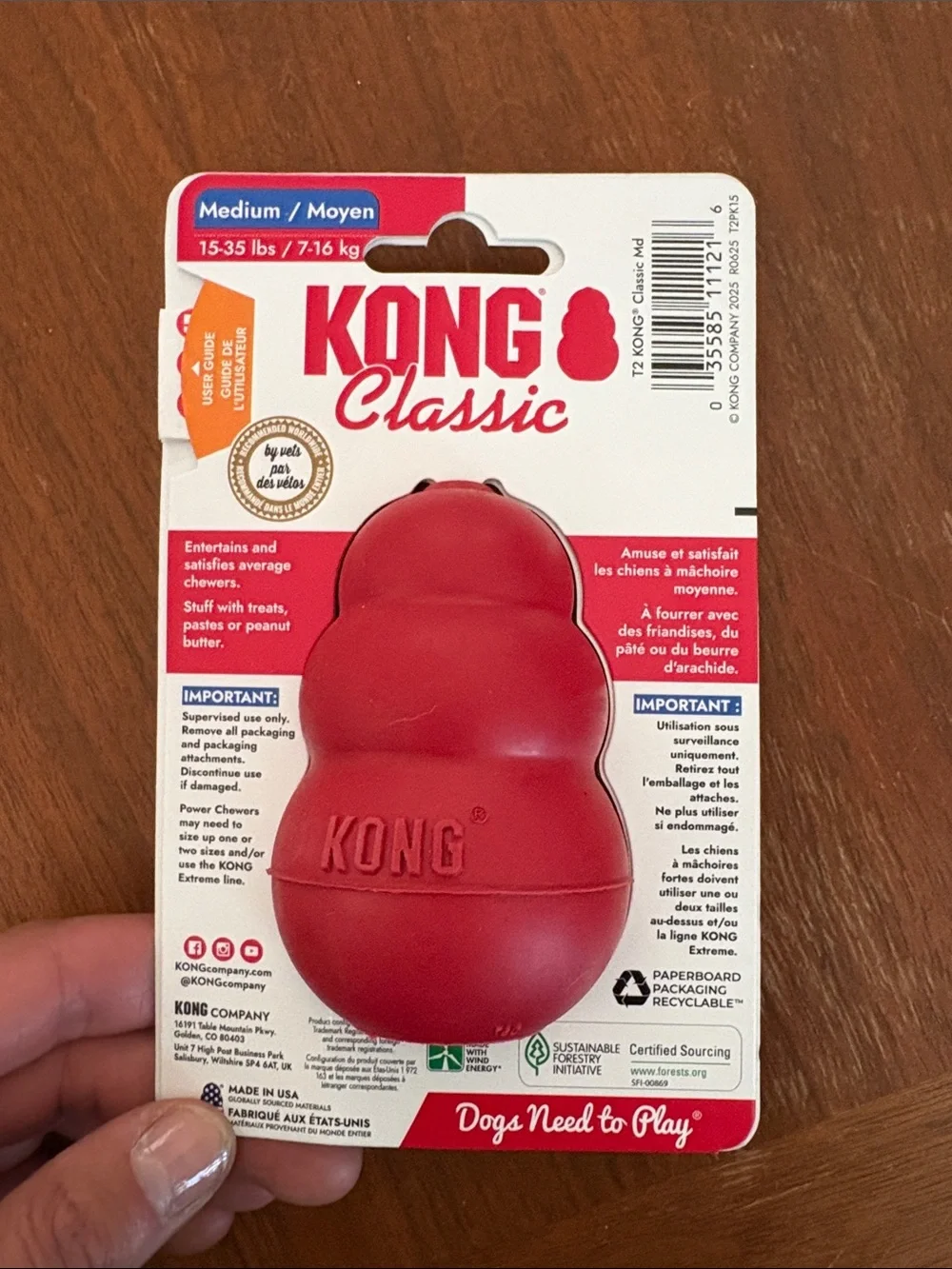 Kong Classic Durable Rubber Toy - Red